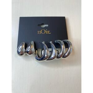 nOIr Silver Hoop Earrings 5/20